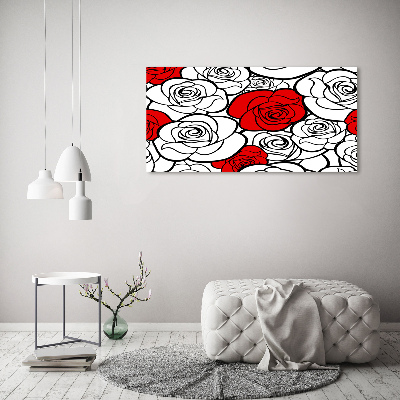 Tableau verre acrylique Roses