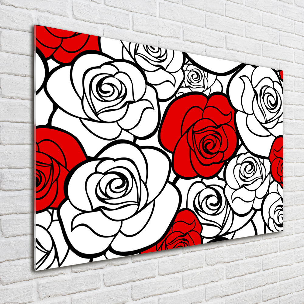 Tableau verre acrylique Roses