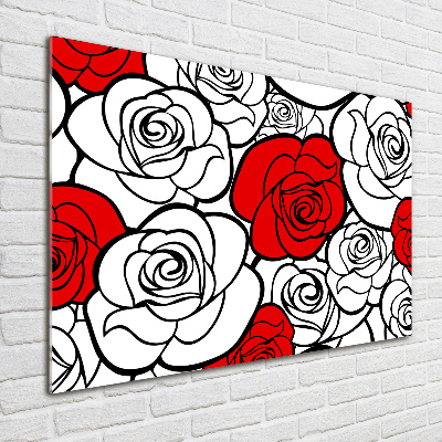 Tableau verre acrylique Roses