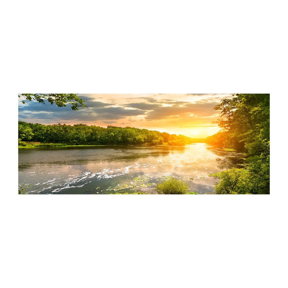 Acrylique tableau Crépuscule au bord de la rivière