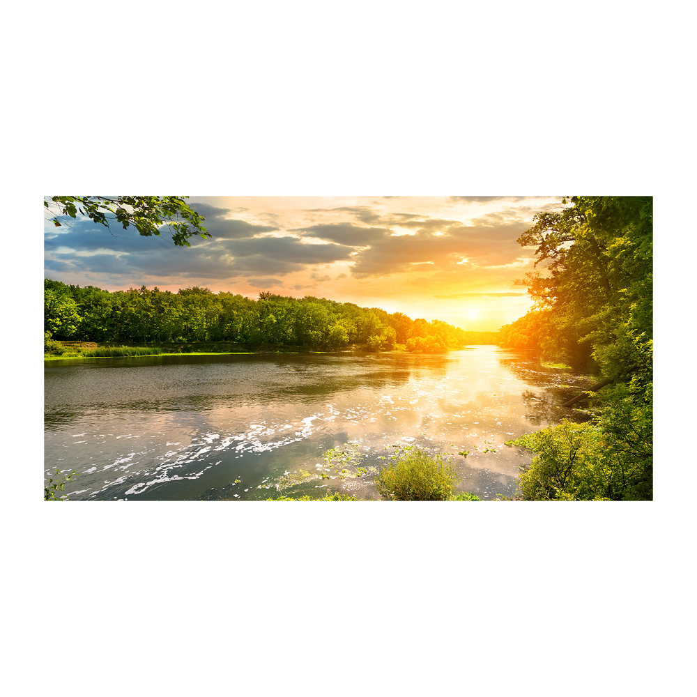 Acrylique tableau Crépuscule au bord de la rivière