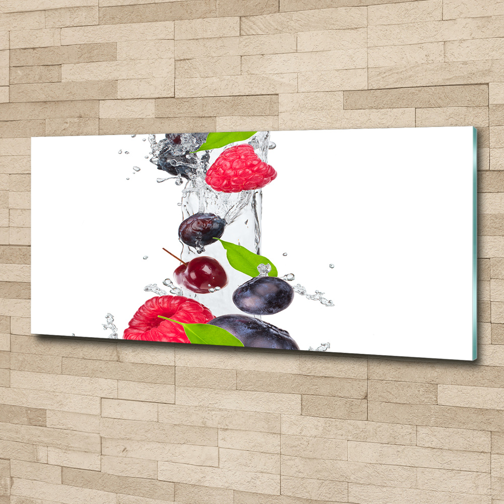 Tableau verre acrylique Fruits et eau