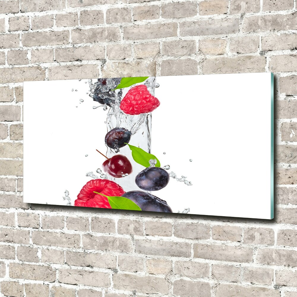 Tableau verre acrylique Fruits et eau