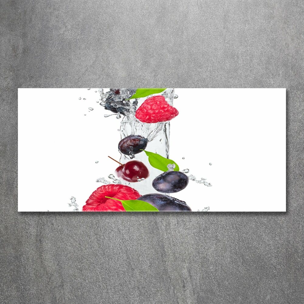 Tableau verre acrylique Fruits et eau