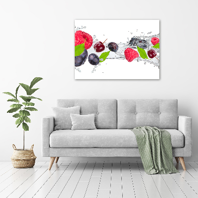 Tableau verre acrylique Fruits et eau