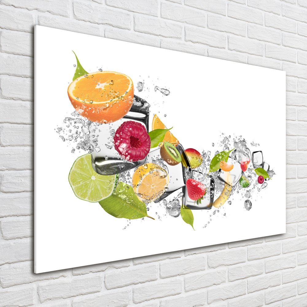 Tableau verre acrylique Fruits sur glace