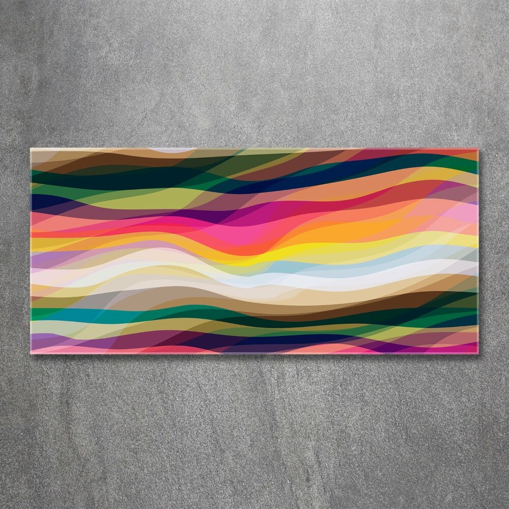 Tableau sur verre acrylique Vagues colorées