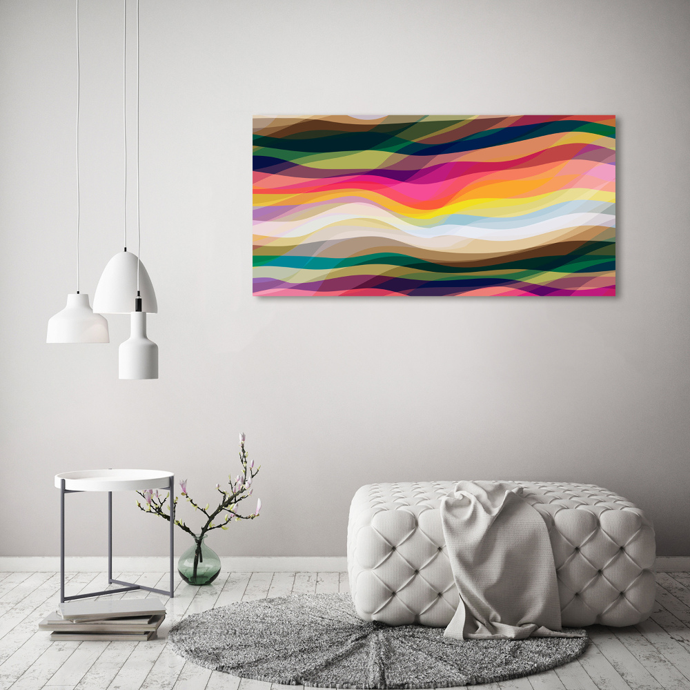 Tableau sur verre acrylique Vagues colorées