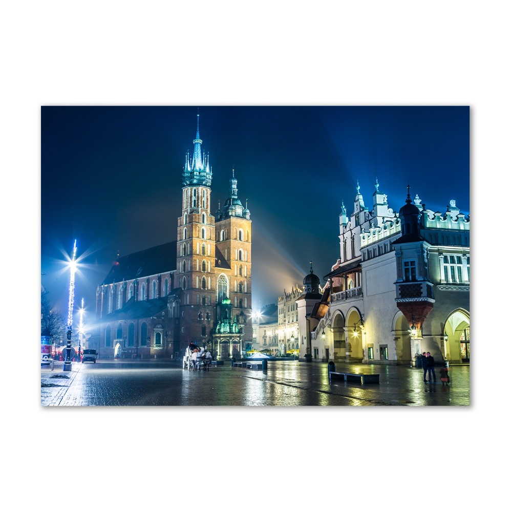 Acrylique tableau Cracovie la nuit