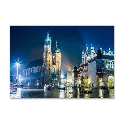 Acrylique tableau Cracovie la nuit