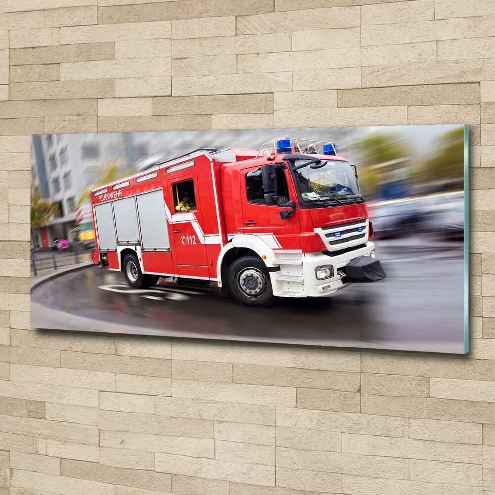 Tableau sur verre acrylique Camion de pompiers