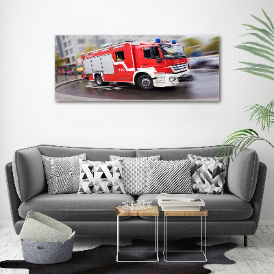 Tableau sur verre acrylique Camion de pompiers