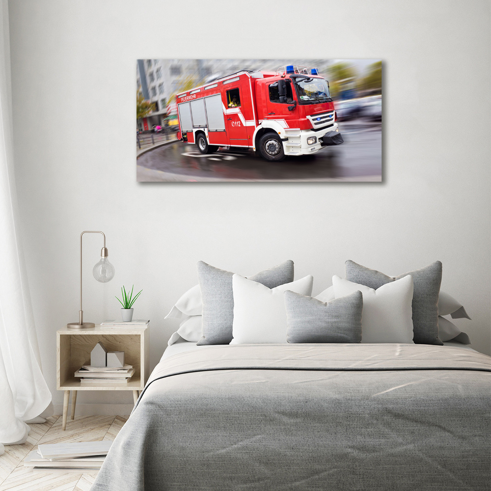 Tableau sur verre acrylique Camion de pompiers