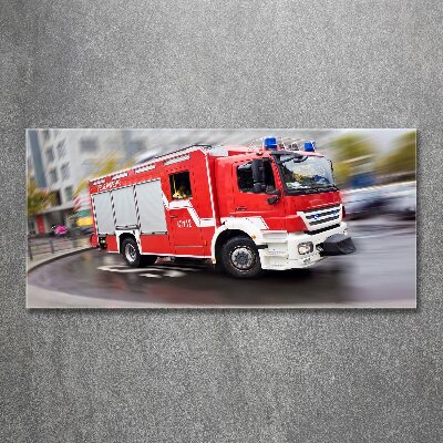 Tableau sur verre acrylique Camion de pompiers