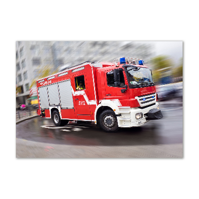 Tableau sur verre acrylique Camion de pompiers