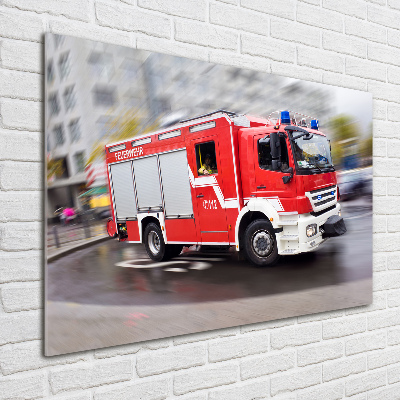 Tableau sur verre acrylique Camion de pompiers