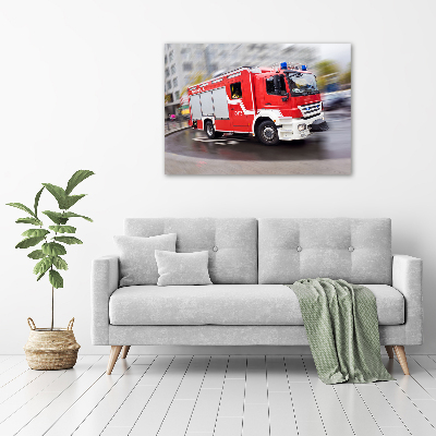 Tableau sur verre acrylique Camion de pompiers