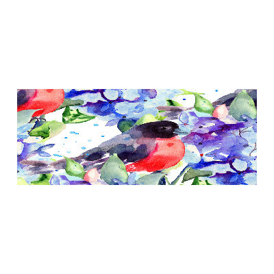 Tableau verre acrylique Oiseau et fleurs