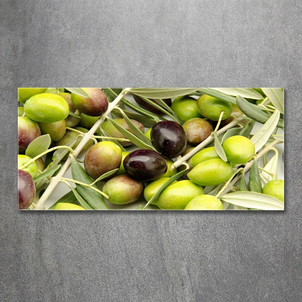 Tableau sur verre acrylique Olives fraîches