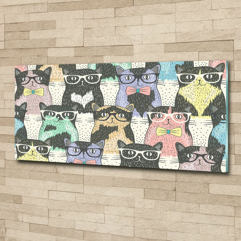 Acrylique tableau Chats avec lunettes