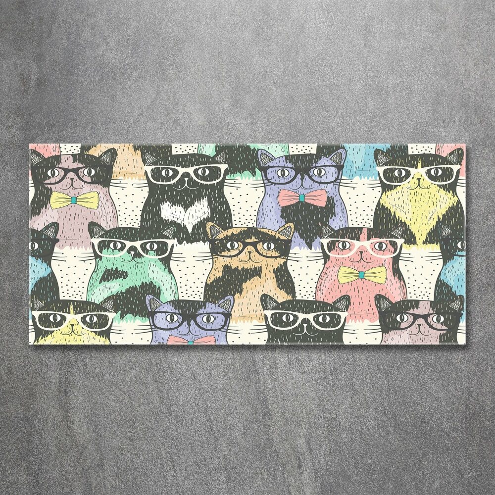 Acrylique tableau Chats avec lunettes