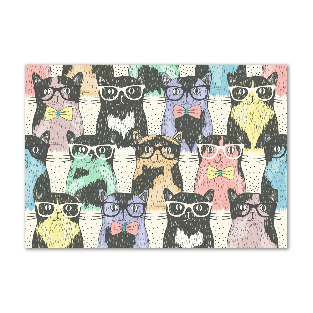 Acrylique tableau Chats avec lunettes