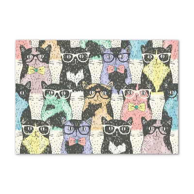 Acrylique tableau Chats avec lunettes