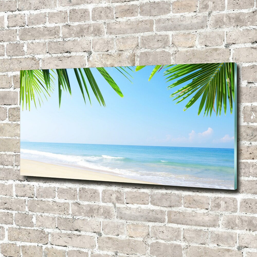 Tableau en acrylique Plage tropicale palmiers