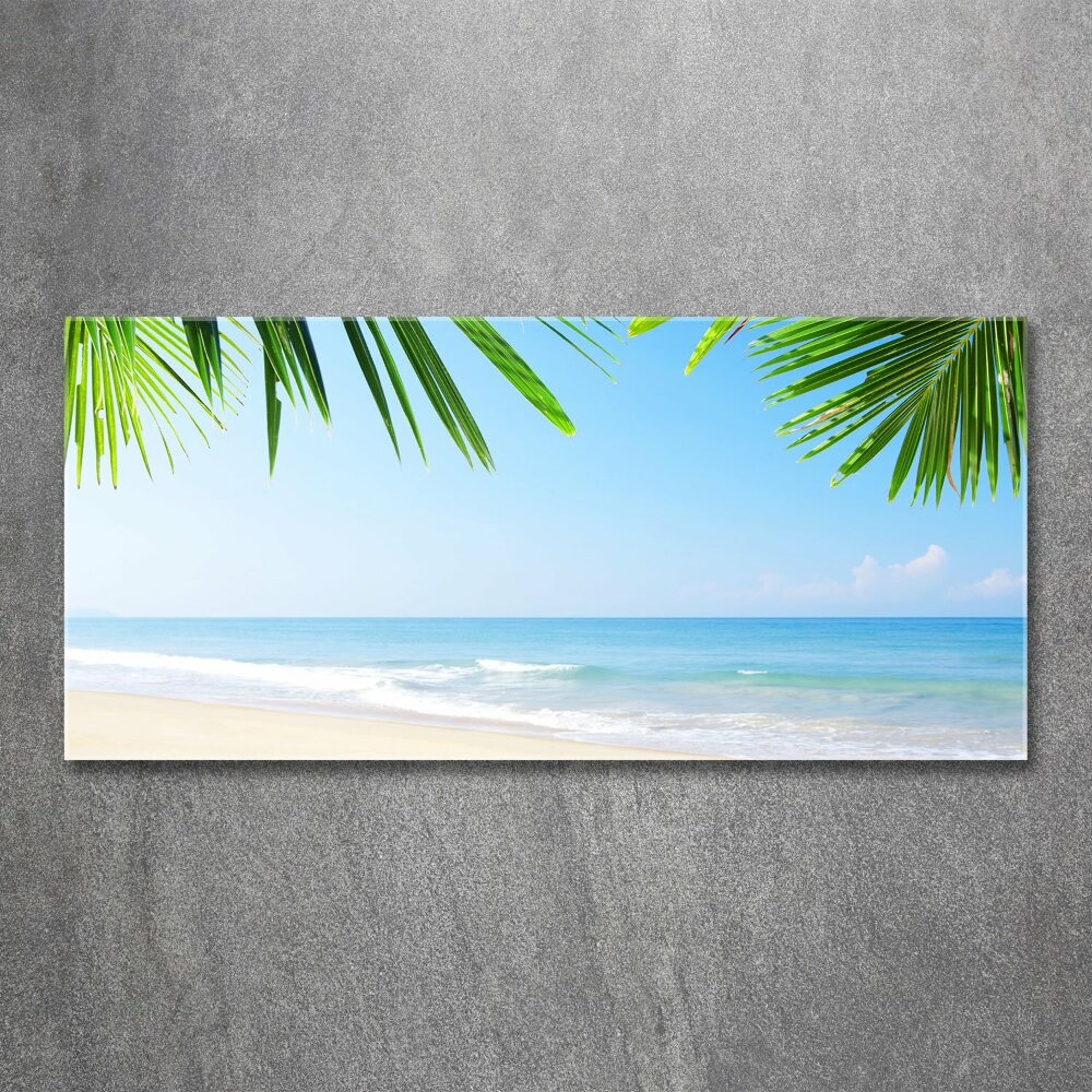 Tableau en acrylique Plage tropicale palmiers