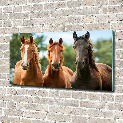 Acrylique tableau Trois chevaux