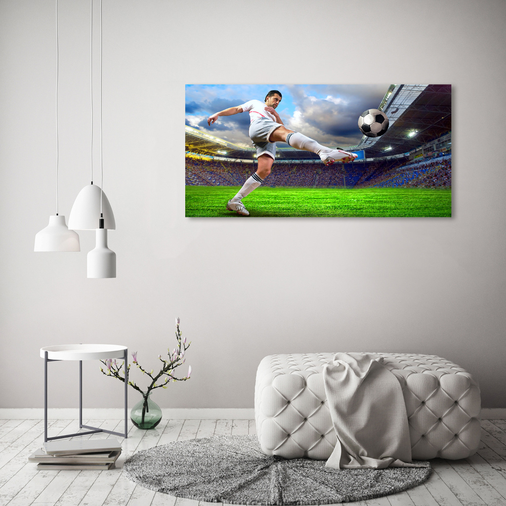 Acrylique tableau Footballeur dans le stade