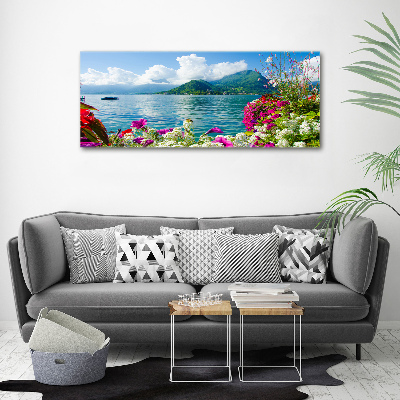 Tableau acrylique Fleurs au bord du lac