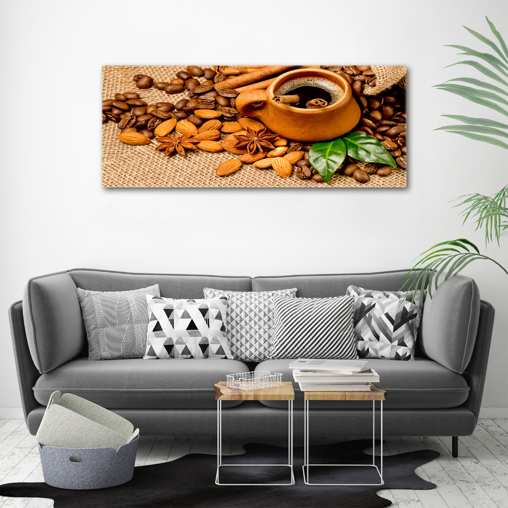 Acrylique tableau Grains de café et tasse