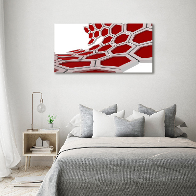 Tableau verre acrylique Abstraction 3D d'hexagones