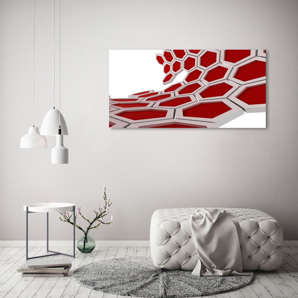 Tableau verre acrylique Abstraction 3D d'hexagones