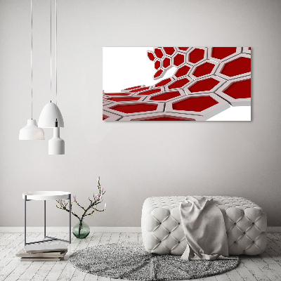 Tableau verre acrylique Abstraction 3D d'hexagones