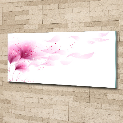 Tableau verre acrylique Fleur rose