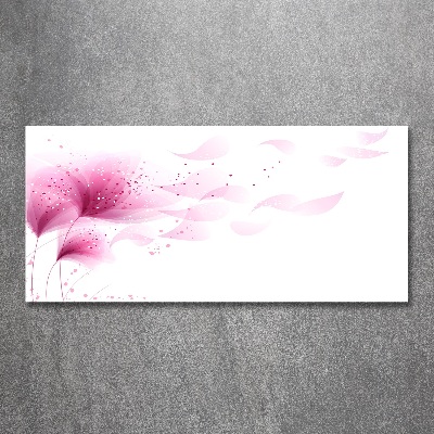 Tableau verre acrylique Fleur rose