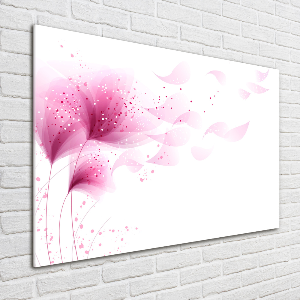 Tableau verre acrylique Fleur rose