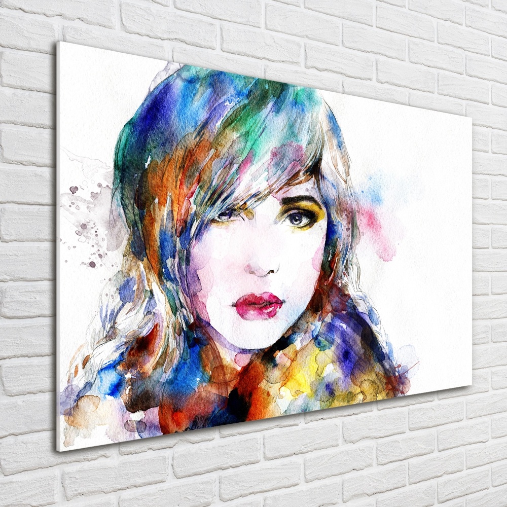 Tableau sur verre acrylique Visage de femme