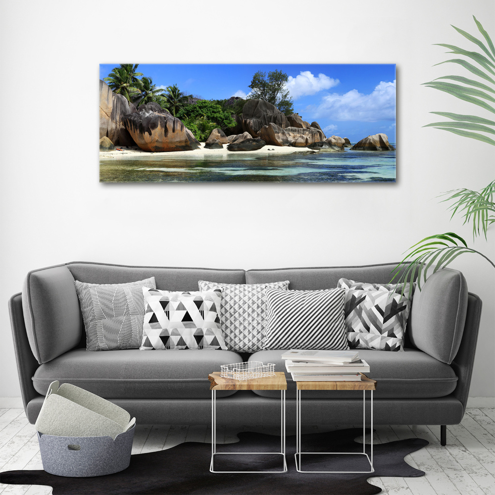 Acrylique tableau Panorama des Seychelles