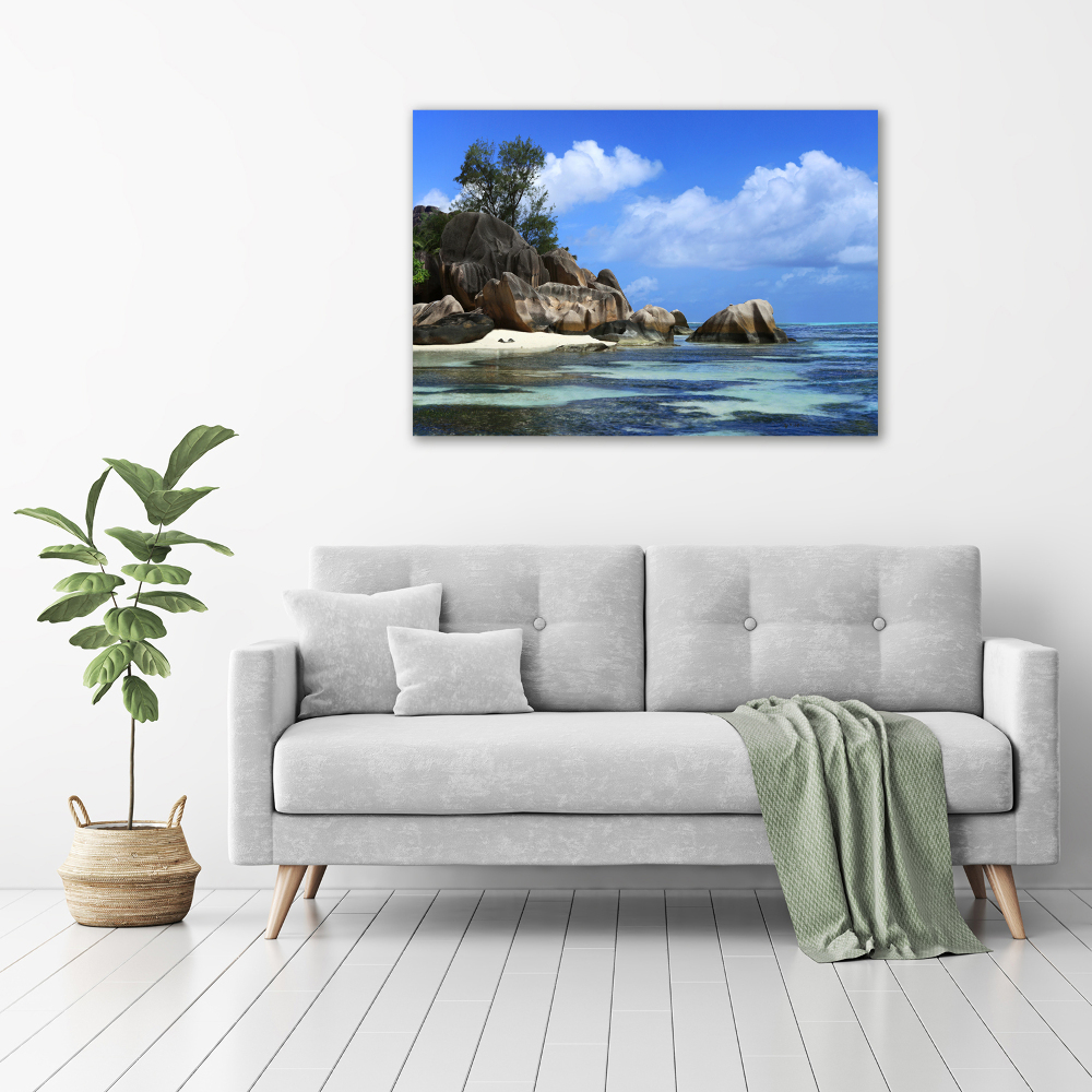 Acrylique tableau Panorama des Seychelles