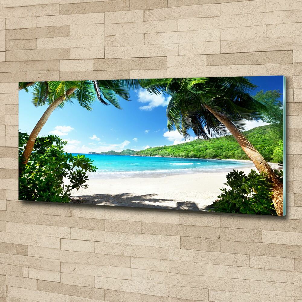 Tableau verre acrylique Plage des Seychelles