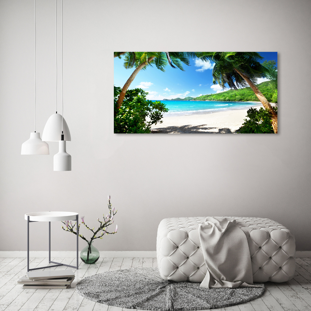 Tableau verre acrylique Plage des Seychelles