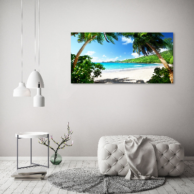 Tableau verre acrylique Plage des Seychelles