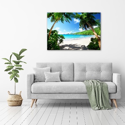 Tableau verre acrylique Plage des Seychelles