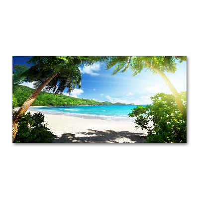 Tableau verre acrylique Plage des Seychelles