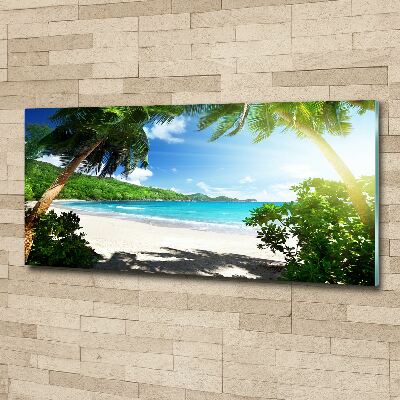 Tableau verre acrylique Plage des Seychelles