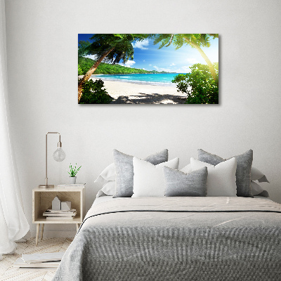 Tableau verre acrylique Plage des Seychelles