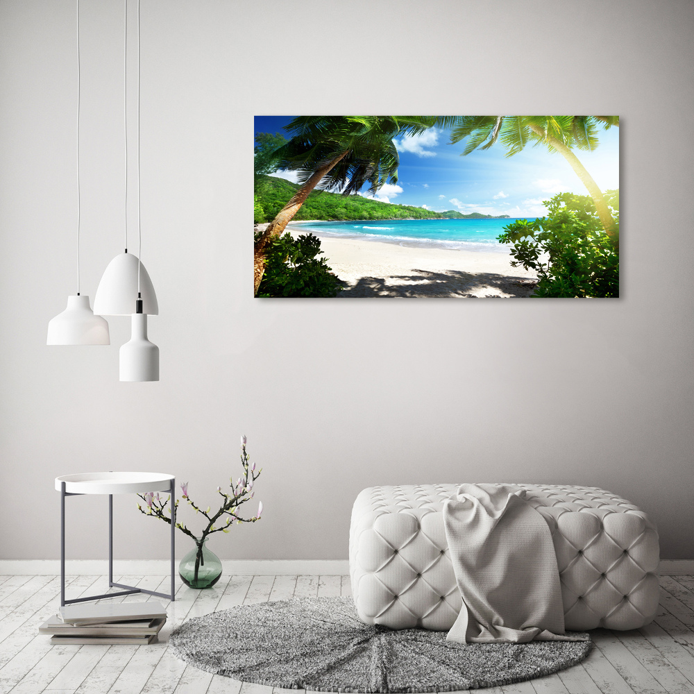 Tableau verre acrylique Plage des Seychelles